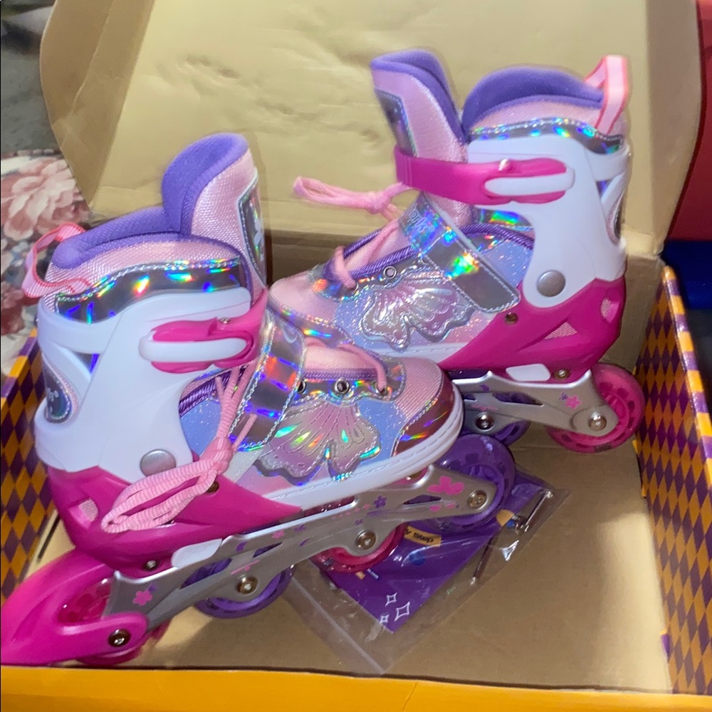 Nattork Girl Inline Skates Kid,4 Sizes Adjustable Butterfly Blade Lightup Wheels